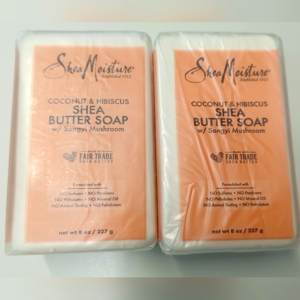 Shea Moisture Coconut & Hibiscus Shea Butter Soap - Peach/White one bar only!!